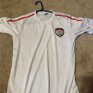 UAE FA White Jersey with Red Stripes